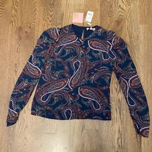 NWT Leyden Women’s LS Paisley Blouse XS